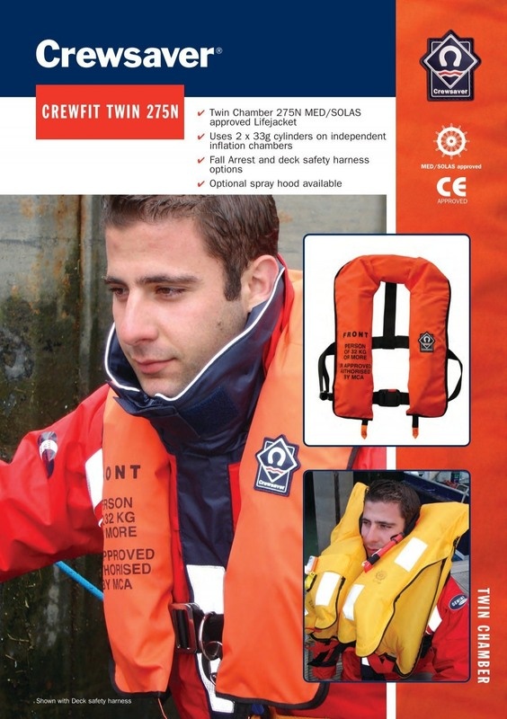Inflatable Life Jacket 275N, Twin Chamber