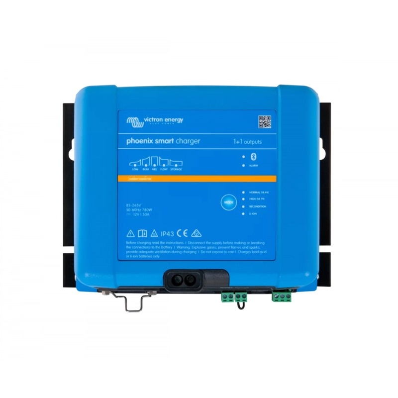 Victron Energy Smart IP43 Charger 24-Volt 16 AMP 120-240VAC | (1+1) Output Battery Charger with Bluetooth