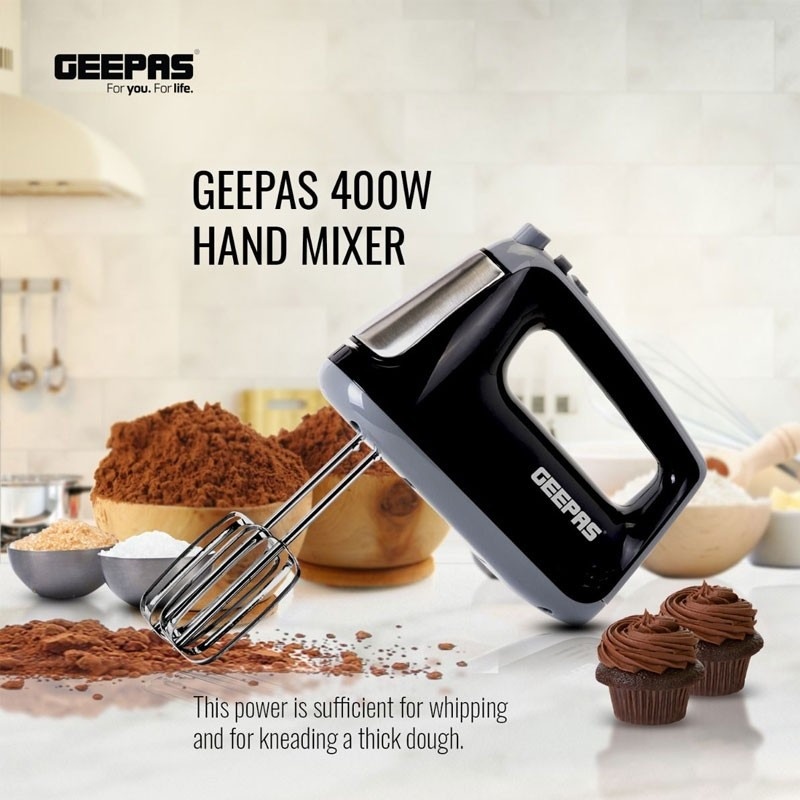 Geepas heavy-duty hand mixer, 220–240V, 50/60Hz