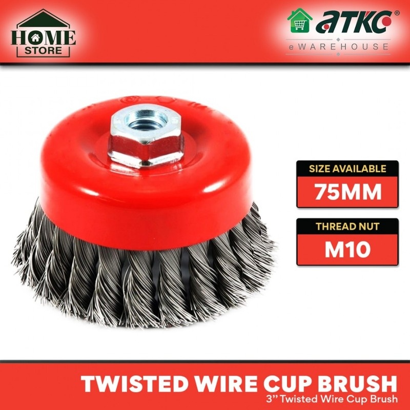 Cup Wire Brush - M10 X 75mm , Twisted