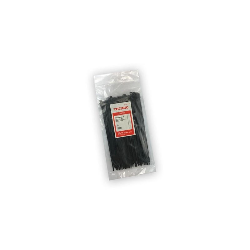 Cable ties 4.8mm x 200mm black 100pcs