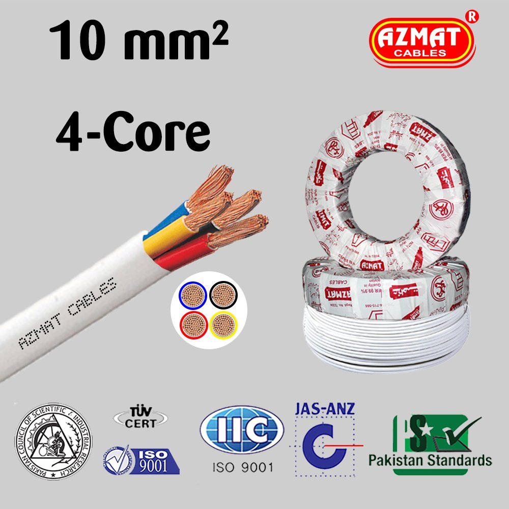 OCS Kablo Flexible Cable 4Cx10 mm White, Carkit Turkey / 100YARD @ 91 MTR
